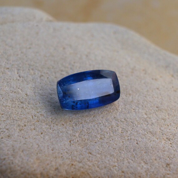 Natural Blue Kyanite Loose Gemstone, Rectangular Cushion Cut, For Jewelry Making - 7.16ct, 8x14mm