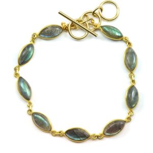 Labradorite Bracelet Smooth Blue Flash Labradorite 7 To 8 Inch Adjustable Bezel Set Marquise Shape Cabochons Aaa Quality Toggle Clasp | Natural genuine Gemstone jewelry. Buy crystal jewelry, handmade handcrafted artisan jewelry for women.  Unique handmade gift ideas. #jewelry #beadedjewelry #beadedjewelry #gift #shopping #handmadejewelry #fashion #style #product #jewelry #affiliate #ad