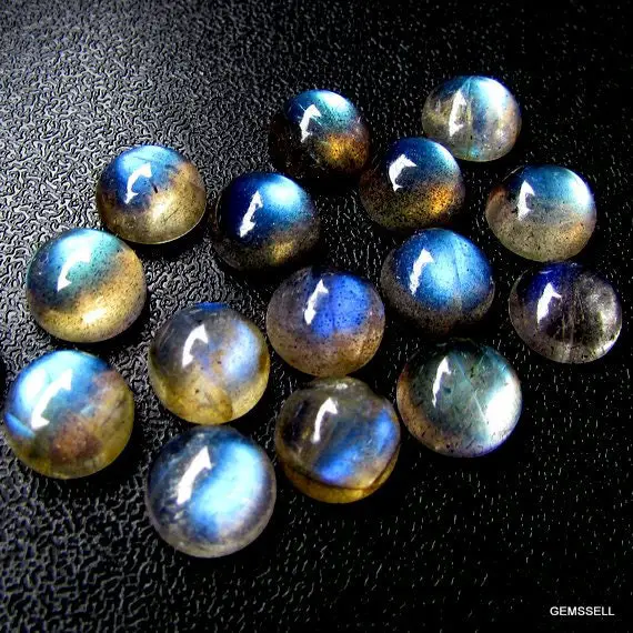 5 Pieces 6mm To 11mm Labradorite Cabochon Round Gemstone, 100% Natural Labradorite Round Cabochon Loose Gemstone, Aaa Quality Gemstone...