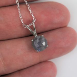 Shop Labradorite Pendants! Labradorite Pendant Necklace (Sterling Silver) – 8 mm Round | Natural genuine Labradorite pendants. Buy crystal jewelry, handmade handcrafted artisan jewelry for women.  Unique handmade gift ideas. #jewelry #beadedpendants #beadedjewelry #gift #shopping #handmadejewelry #fashion #style #product #pendants #affiliate #ad
