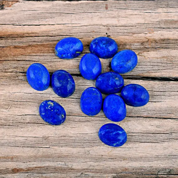 Blue Lapis Lazuli Cabochon Calibrated Gemstone Natural 3x5 Mm To 20x30 Mm Oval Shape Flat Back Gemstones Lot For Earring And Jewelry Making