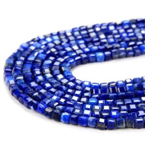 Shop Lapis Lazuli Faceted Beads! 2MM Natural Lapis Lazuli Gemstone Grade AAA Micro Faceted Diamond Cut Cube Loose Beads (P42) | Natural genuine faceted Lapis Lazuli beads for beading and jewelry making.  #jewelry #beads #beadedjewelry #diyjewelry #jewelrymaking #beadstore #beading #affiliate #ad