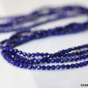 Shop Lapis Lazuli Faceted Beads! XS/ Natural Lapis 2mm/ 3mm Faceted Round beads 15.5" strand Genuine Lapis deep blue gemstone beads For jewelry making | Natural genuine faceted Lapis Lazuli beads for beading and jewelry making.  #jewelry #beads #beadedjewelry #diyjewelry #jewelrymaking #beadstore #beading #affiliate #ad