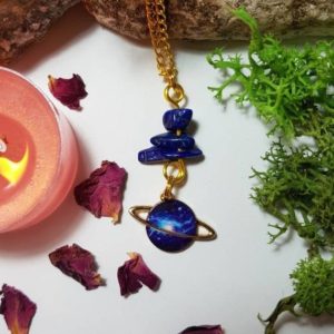 Shop Lapis Lazuli Necklaces! Gold plated Lapis Lazuli planet necklace – Psychic abilities – Third Eye Chakra | Natural genuine Lapis Lazuli necklaces. Buy crystal jewelry, handmade handcrafted artisan jewelry for women.  Unique handmade gift ideas. #jewelry #beadednecklaces #beadedjewelry #gift #shopping #handmadejewelry #fashion #style #product #necklaces #affiliate #ad