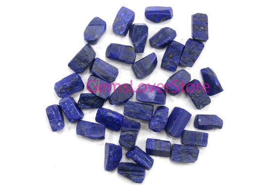 10 Pieces Vibrant Blue Gemstone Size 18-20 Mm Beautiful Crystal Natural Lapis Lazuli Yoga Practice Raw Stone Symbol Of Royalty And Honor