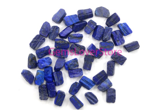 10 Pieces Opaque Rough Size 16-18 Mm  Semi-precious Stone Natural Lapis Lazuli Birthstone Crystal Rough Utilizes Water Energy Raw Stone