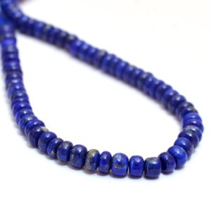 Shop Lapis Lazuli Rondelle Beads! AAA+ Lapis Lazuli 5mm-6mm Smooth Rondelle Beads | 8inch Strand | Deep Blue Natural Lapis Semi Precious Gemstone Beads for Jewelry Making | Natural genuine rondelle Lapis Lazuli beads for beading and jewelry making.  #jewelry #beads #beadedjewelry #diyjewelry #jewelrymaking #beadstore #beading #affiliate #ad