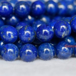 15.5" 8mm/10mm natural Lapis lazuli round beads, high quality genuine blue DIY jewelry gemstone beads AA | Natural genuine round Lapis Lazuli beads for beading and jewelry making.  #jewelry #beads #beadedjewelry #diyjewelry #jewelrymaking #beadstore #beading #affiliate #ad