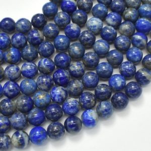Natural Lapis Lazuli, 8mm, Round, 15 Inch, Full strand, Approx. 47 beads, Hole 1mm (298054013) | Natural genuine beads Array beads for beading and jewelry making.  #jewelry #beads #beadedjewelry #diyjewelry #jewelrymaking #beadstore #beading #affiliate #ad