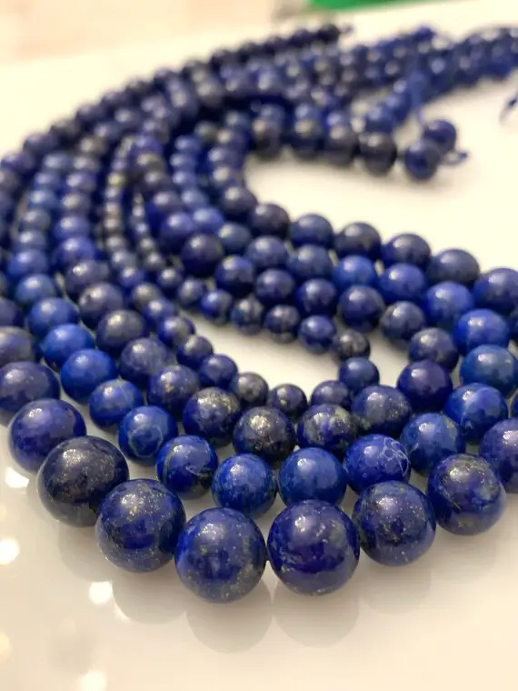 Half Strand Of Lapis Round Beads
