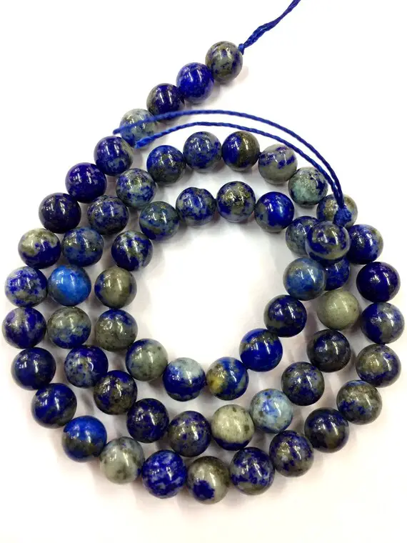 Natural Lapis Lazuli Smooth Round Ball Beads 6mm Lapis Round Beads Jewelry Making Round Beads Lapis Lazuli Smooth Gemstone Beads