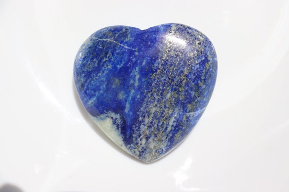 Lapis Lazuli Heart Stone, Madani Lapis Lazuli Natural Untreated,undyed Heart Stone Polished Pocket Stone, Blue And Gold Heart Stone, Mothers