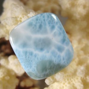Shop Larimar Cabochons! ON SALE: Rounded Square Larimar Cabochon with Flecks of Copper! | Natural genuine stones & crystals in various shapes & sizes. Buy raw cut, tumbled, or polished gemstones for making jewelry or crystal healing energy vibration raising reiki stones. #crystals #gemstones #crystalhealing #crystalsandgemstones #energyhealing #affiliate #ad