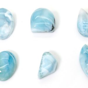 Shop Larimar Chip & Nugget Beads! Natural Dominican Larimar Cabochon Chips Rock Stone Gemstone Variety Shape Flat Drop Pear Oval Beads for Pendant – PGL69 | Natural genuine chip Larimar beads for beading and jewelry making.  #jewelry #beads #beadedjewelry #diyjewelry #jewelrymaking #beadstore #beading #affiliate #ad