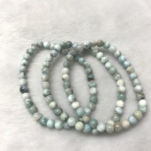 Shop Larimar Chip & Nugget Beads! Special Offer Genuine 5.5-6mm Unround Nuggets Blue Larimar Grade AB Beads Finished Bracelet 6.85-7.1 inch – 1piece | Natural genuine chip Larimar beads for beading and jewelry making.  #jewelry #beads #beadedjewelry #diyjewelry #jewelrymaking #beadstore #beading #affiliate #ad