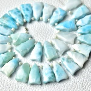 Shop Larimar Bead Shapes! Natural Larimar Fancy Beads 8x15mm Smooth Fancy Briolettes Gemstone Beads Superb Larimar Beads Pair Matched Earring Beads (8 -12 Pcs) No5771 | Natural genuine other-shape Larimar beads for beading and jewelry making.  #jewelry #beads #beadedjewelry #diyjewelry #jewelrymaking #beadstore #beading #affiliate #ad