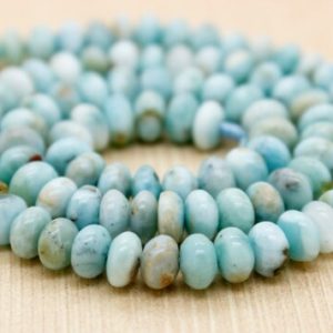 Genuine Larimar Beads, Natural High Quality Grade AAA Blue Larimar Smooth Polished Rondelle Gemstone Beads – PG71 | Natural genuine beads Array beads for beading and jewelry making.  #jewelry #beads #beadedjewelry #diyjewelry #jewelrymaking #beadstore #beading #affiliate #ad
