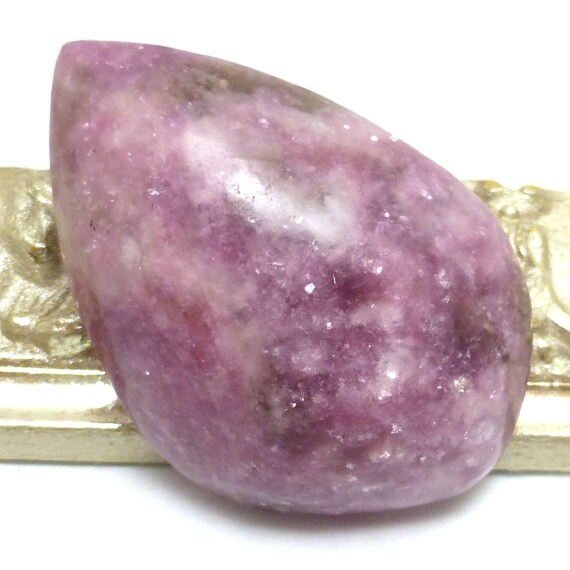Lepidolite Cabochon Free Form Smooth Cut Lavender Purple Chatoyant Crystal Sparkles Material Hand Cut One Of A Kind Purple Pink