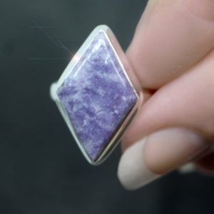 Shop Lepidolite Rings! Lilac Frost  – Light Purple Lepidolite Sterling Silver Ring Size 7.5 | Natural genuine Lepidolite rings, simple unique handcrafted gemstone rings. #rings #jewelry #shopping #gift #handmade #fashion #style #affiliate #ad