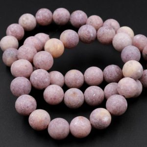 Shop Lepidolite Round Beads! Matte Natural Violet Purple Lepidolite 6mm 8mm 10mm Round Beads 15.5" Strand | Natural genuine round Lepidolite beads for beading and jewelry making.  #jewelry #beads #beadedjewelry #diyjewelry #jewelrymaking #beadstore #beading #affiliate #ad