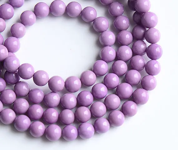 Natural Genuine Purple Mica Smooth Round Beads,purple Lepidolite Beads
