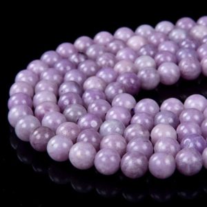 Shop Lepidolite Round Beads! Natural Lilac Lepidolite Gemstone Grade AAA Round 6MM 8MM Loose Beads BULK LOT 1,2,6,12 and 50 (D98) | Natural genuine round Lepidolite beads for beading and jewelry making.  #jewelry #beads #beadedjewelry #diyjewelry #jewelrymaking #beadstore #beading #affiliate #ad