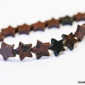 M/ Mahogany Obsidian 12mm Star beads 8" strand 20pcs Size varies Natural brown/black gemstone beads For jewelry making | Natural genuine other-shape Mahogany Obsidian beads for beading and jewelry making.  #jewelry #beads #beadedjewelry #diyjewelry #jewelrymaking #beadstore #beading #affiliate #ad