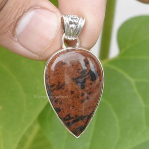 Shop Mahogany Obsidian Pendants! Mahogany Obsidian Pendant, 925 Sterling Silver, 20x29mm Pear Gemstone Pendant, Silver Pendant, Handmade Jewelry, Gift For Her | Natural genuine Mahogany Obsidian pendants. Buy crystal jewelry, handmade handcrafted artisan jewelry for women.  Unique handmade gift ideas. #jewelry #beadedpendants #beadedjewelry #gift #shopping #handmadejewelry #fashion #style #product #pendants #affiliate #ad