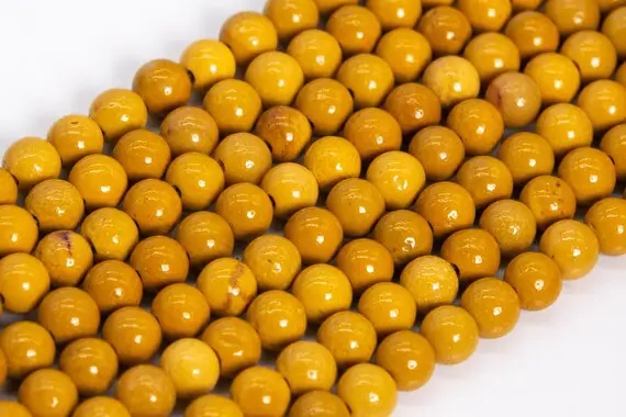 Genuine Natural Yellow Mookaite Loose Beads Round Shape 4-5mm
