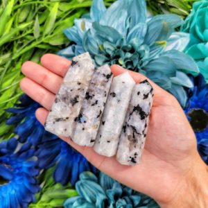 Shop Moonstone Stones & Crystals! Rainbow Moonstone Point – Crown Chakra – Intuitively selected | Natural genuine stones & crystals in various shapes & sizes. Buy raw cut, tumbled, or polished gemstones for making jewelry or crystal healing energy vibration raising reiki stones. #crystals #gemstones #crystalhealing #crystalsandgemstones #energyhealing #affiliate #ad