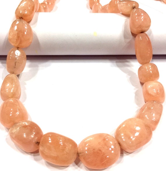 Extremely Beautiful~natural Pink Morganite Smooth Nuggets Beads Large Size Morganite Nuggets Genuine Morganite Beads Necklace 30 Inches Long