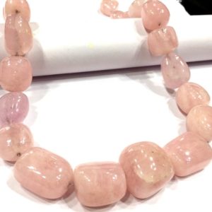 Shop Morganite Chip & Nugget Beads! Extremely Rare~Natural Pink Morganite Smooth Nuggets Beads Extra Large Size Nuggets High Luster Morganite Beads Morganite Nuggets Necklace. | Natural genuine chip Morganite beads for beading and jewelry making.  #jewelry #beads #beadedjewelry #diyjewelry #jewelrymaking #beadstore #beading #affiliate #ad