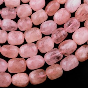 Natural Peach Morganite Smooth Nuggets Beads Aka Pink Aquamarine Highly Polished Smooth Gemstone 15.5" Strand | Natural genuine chip Morganite beads for beading and jewelry making.  #jewelry #beads #beadedjewelry #diyjewelry #jewelrymaking #beadstore #beading #affiliate #ad