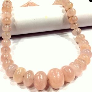 Shop Morganite Necklaces! Natural Pink Morganite Smooth Rondelle Beads Necklace Genuine Morganite Gemstone Beads Smooth Morganite Beads Real Morganite Beads. | Natural genuine Morganite necklaces. Buy crystal jewelry, handmade handcrafted artisan jewelry for women.  Unique handmade gift ideas. #jewelry #beadednecklaces #beadedjewelry #gift #shopping #handmadejewelry #fashion #style #product #necklaces #affiliate #ad