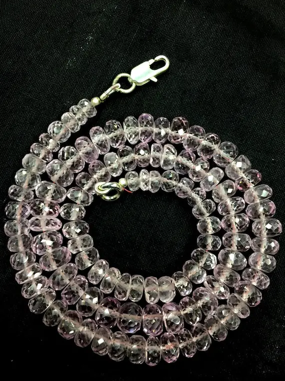 So Gorgeous--amazing Pink Morganite Color Faceted Rondelle Beads 7-8.mm Gemstone Beads 18" Strand Looking Beautiful Necklace