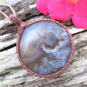 Plume Agate macrame necklace, Gift ideas, for the nature lover, the jewelry lover, the mom, the self care enthusiast, the friend on the mend | Natural genuine Moss Agate pendants. Buy crystal jewelry, handmade handcrafted artisan jewelry for women.  Unique handmade gift ideas. #jewelry #beadedpendants #beadedjewelry #gift #shopping #handmadejewelry #fashion #style #product #pendants #affiliate #ad