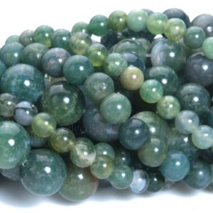 Shop Moss Agate Round Beads! natural moss agate beads – green moss agate gemstone beads – natural gemstones  – natural jewelry stones – 4-12mm round beads – 15inch | Natural genuine round Moss Agate beads for beading and jewelry making.  #jewelry #beads #beadedjewelry #diyjewelry #jewelrymaking #beadstore #beading #affiliate #ad