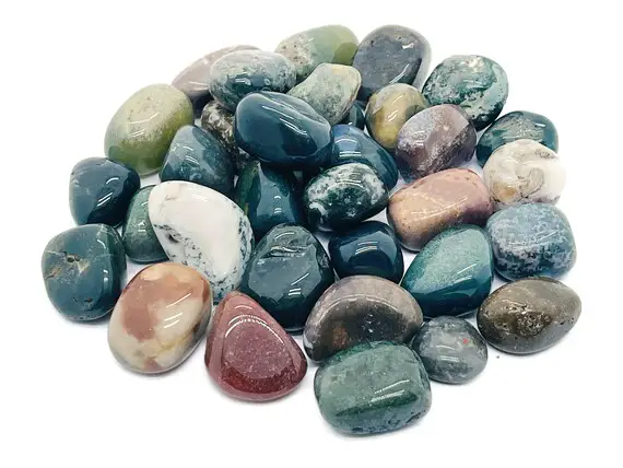 Moss Agate Tumbled Stone - India Agate - Gemstones For Crystal Healing – Lucky Crystal -  Tu1058