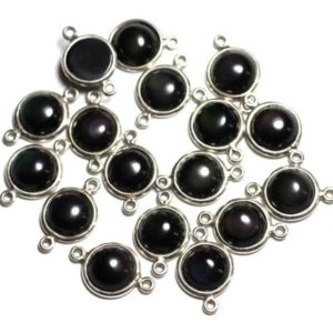Shop Obsidian Round Beads! 1pc – Connecteur Argent 925 et Pierre – Obsidienne Arc en Ciel Rond 10mm –  4558550082343 | Natural genuine round Obsidian beads for beading and jewelry making.  #jewelry #beads #beadedjewelry #diyjewelry #jewelrymaking #beadstore #beading #affiliate #ad