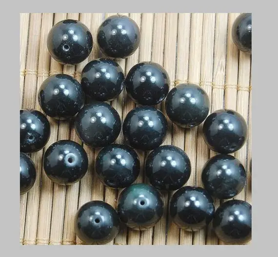 Black Obsidian Beads, Wholesale Gemstone Beads, Round Natural Stone Jewelry Beads, 4mm 6mm 8mm 10mm 12mm 5-200pcs