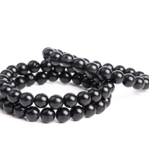 Shop Obsidian Round Beads! Natural Black Obsidian Gemstone Grade A Round 8mm Loose Beads | Natural genuine round Obsidian beads for beading and jewelry making.  #jewelry #beads #beadedjewelry #diyjewelry #jewelrymaking #beadstore #beading #affiliate #ad