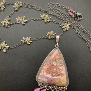 Ocean Jasper Statement Necklace | Natural genuine Gemstone necklaces. Buy crystal jewelry, handmade handcrafted artisan jewelry for women.  Unique handmade gift ideas. #jewelry #beadednecklaces #beadedjewelry #gift #shopping #handmadejewelry #fashion #style #product #necklaces #affiliate #ad