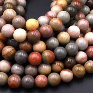 Shop Ocean Jasper Round Beads! Natural Polychrome Landscape Ocean Jasper 6mm 8mm 10mm 12mm Smooth Round Beads 15.5" Strand | Natural genuine round Ocean Jasper beads for beading and jewelry making.  #jewelry #beads #beadedjewelry #diyjewelry #jewelrymaking #beadstore #beading #affiliate #ad