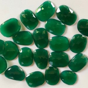 Shop Onyx Cabochons! 28-30mm Green Onyx Rose Cut Cabochons,  Natural Green Onyx Rose Cut Flat Back Cabochons, Loose Green Onyx in Jewelry (5Pcs To 20Pcs Options) | Natural genuine stones & crystals in various shapes & sizes. Buy raw cut, tumbled, or polished gemstones for making jewelry or crystal healing energy vibration raising reiki stones. #crystals #gemstones #crystalhealing #crystalsandgemstones #energyhealing #affiliate #ad