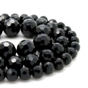 Shop Onyx Beads! Black Onyx Beads, Natural Faceted Black Onyx Round Ball Sphere Natural Gemstone Beads – RNF97 | Natural genuine beads Onyx beads for beading and jewelry making.  #jewelry #beads #beadedjewelry #diyjewelry #jewelrymaking #beadstore #beading #affiliate #ad