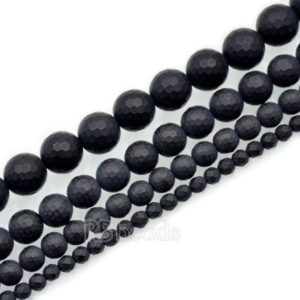 Shop Onyx Faceted Beads! Natural Faceted Matte black Onyx Beads, Onix Gem 4mm 6mm 8mm 10mm Stone Round Jewelry Gemstone Beads, For Jewelry making and Beading | Natural genuine faceted Onyx beads for beading and jewelry making.  #jewelry #beads #beadedjewelry #diyjewelry #jewelrymaking #beadstore #beading #affiliate #ad