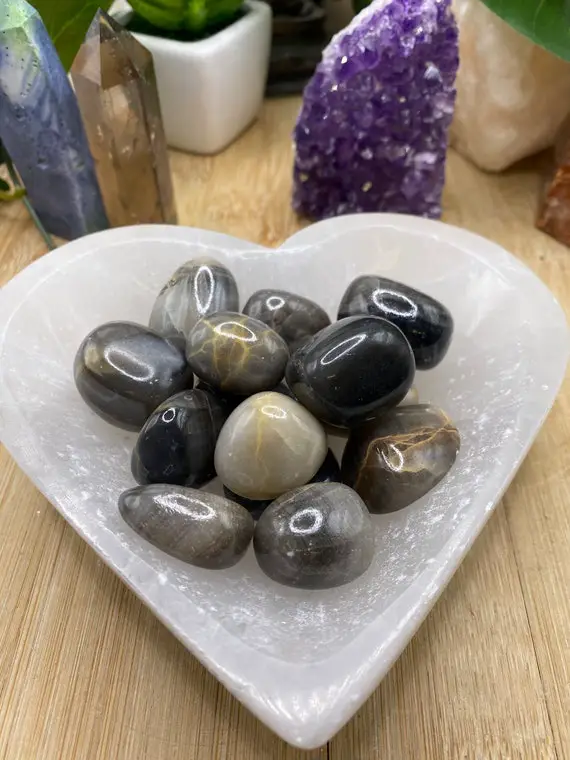 Tumbled Misty Grey Onyx Stones Set With Gift Bag