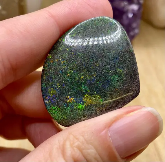 Andamooka Opal Stone Crystal Polished Geode Healing Bop7