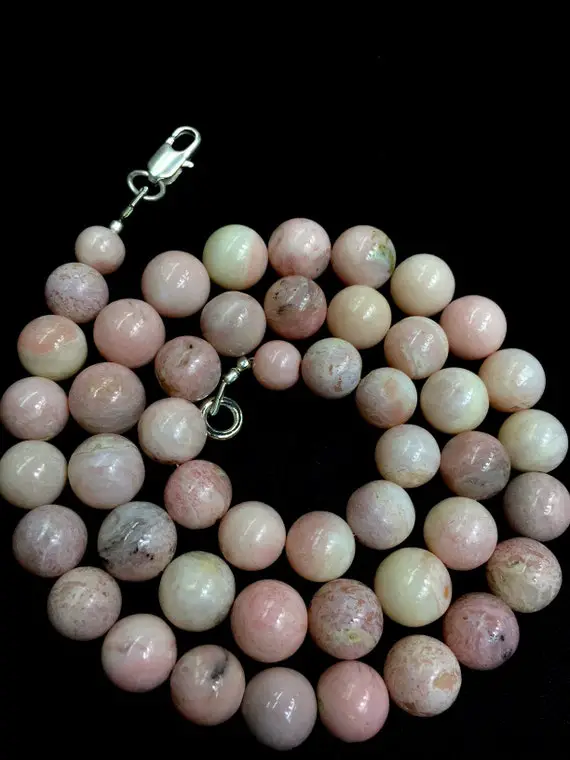 Natural Pink Opal Smooth Round Ball Beads Opal Round Shape Beads Opal Round Beads 10-11.mm Plain Gemstone Beads 18" Strand