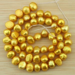 Shop Pearl Chip & Nugget Beads! 6-7mm Freshwater Nugget Pearl Beads, Yellow Baroque Pearl Beads, Nugget Pearl Strand, Loose Pearl Beads, Wedding Pearls-60Pcs-15 inches-FS94 | Natural genuine chip Pearl beads for beading and jewelry making.  #jewelry #beads #beadedjewelry #diyjewelry #jewelrymaking #beadstore #beading #affiliate #ad